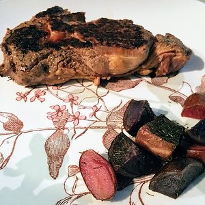 steak and potatoes