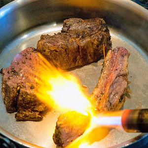 Flame searing