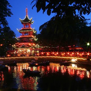 Tivoli Gardens in Copenhagen, Denmark