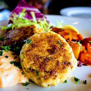 Crab cakes at Fish Hopper in Monterey, California