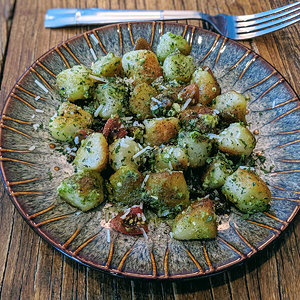 Cauliflower gnocchi plated