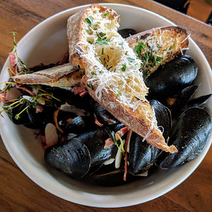 Black Mediterranean mussels