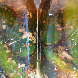 Homemade pickled cucumbers