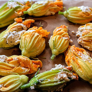 Stuffed squash blossoms