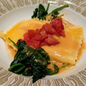 Smoked mozzarella ravioli