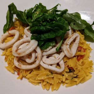 Calamari orzo