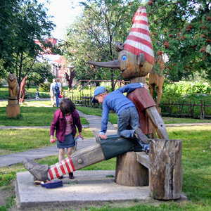 Buratino sculpture in Moscow, Russia