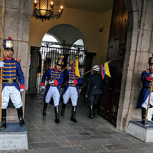 Guards in Quito, Ecuador