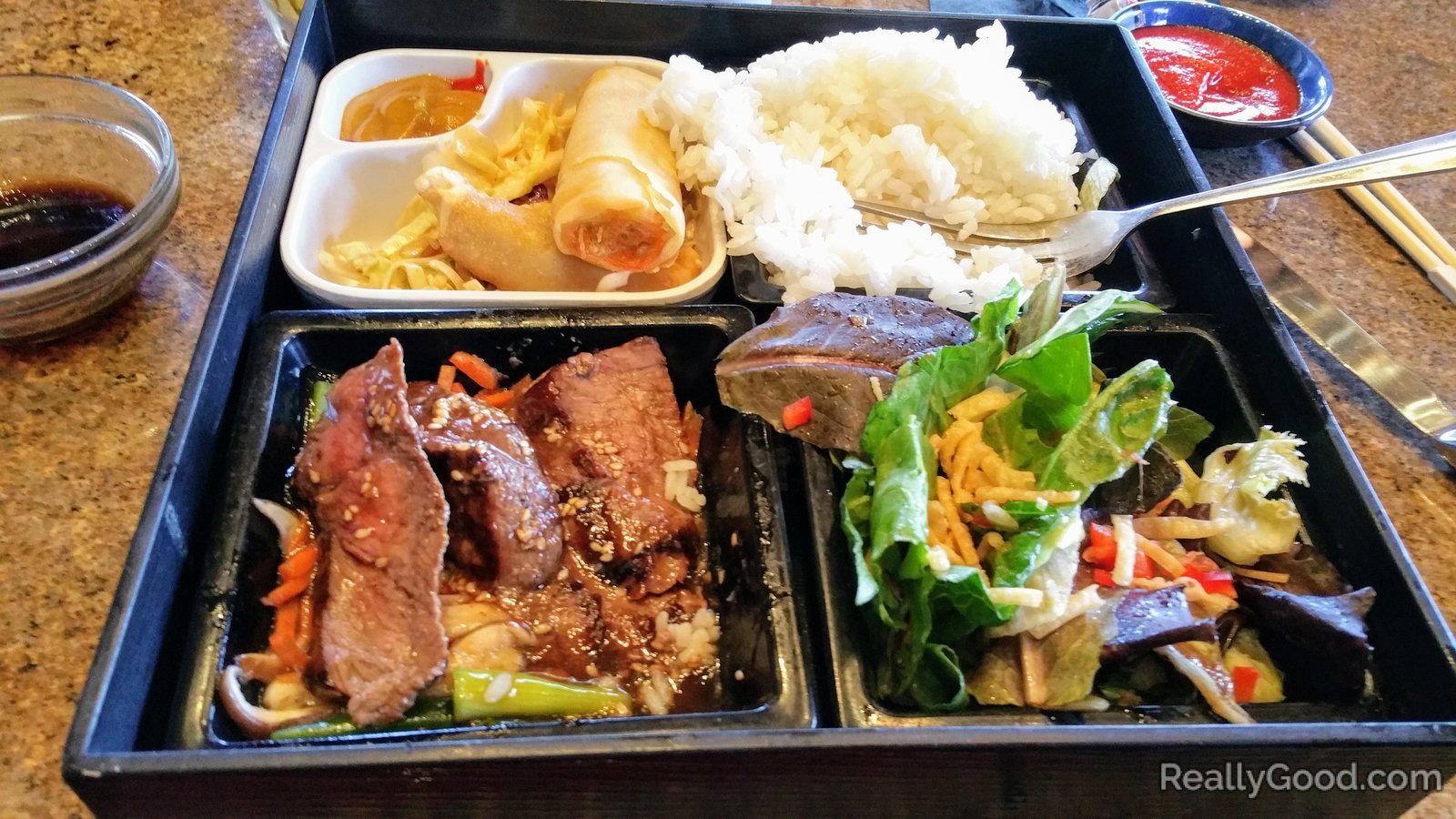 Beef teriyaki bento box