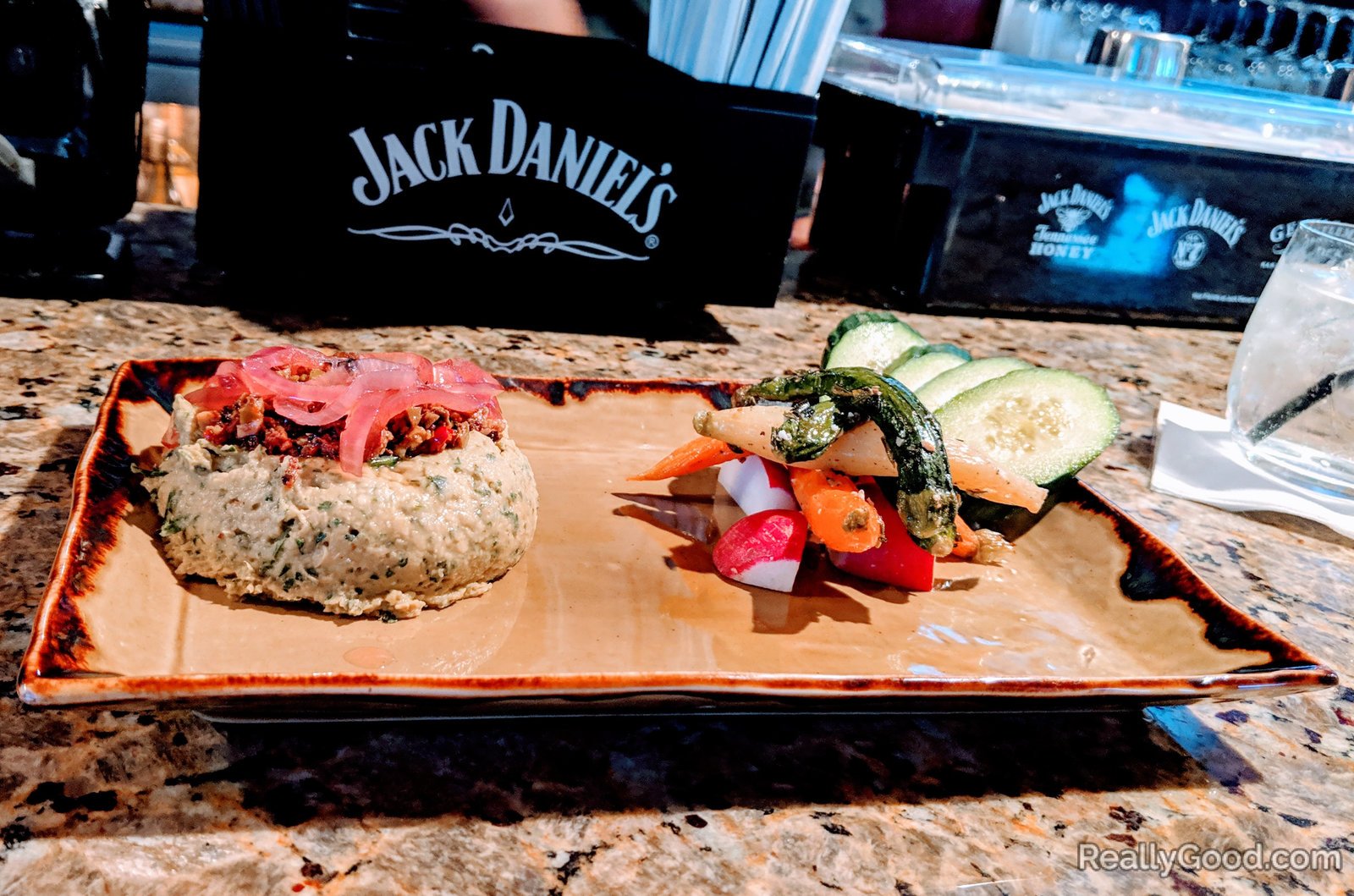 Butter bean dip at Jack Daniels