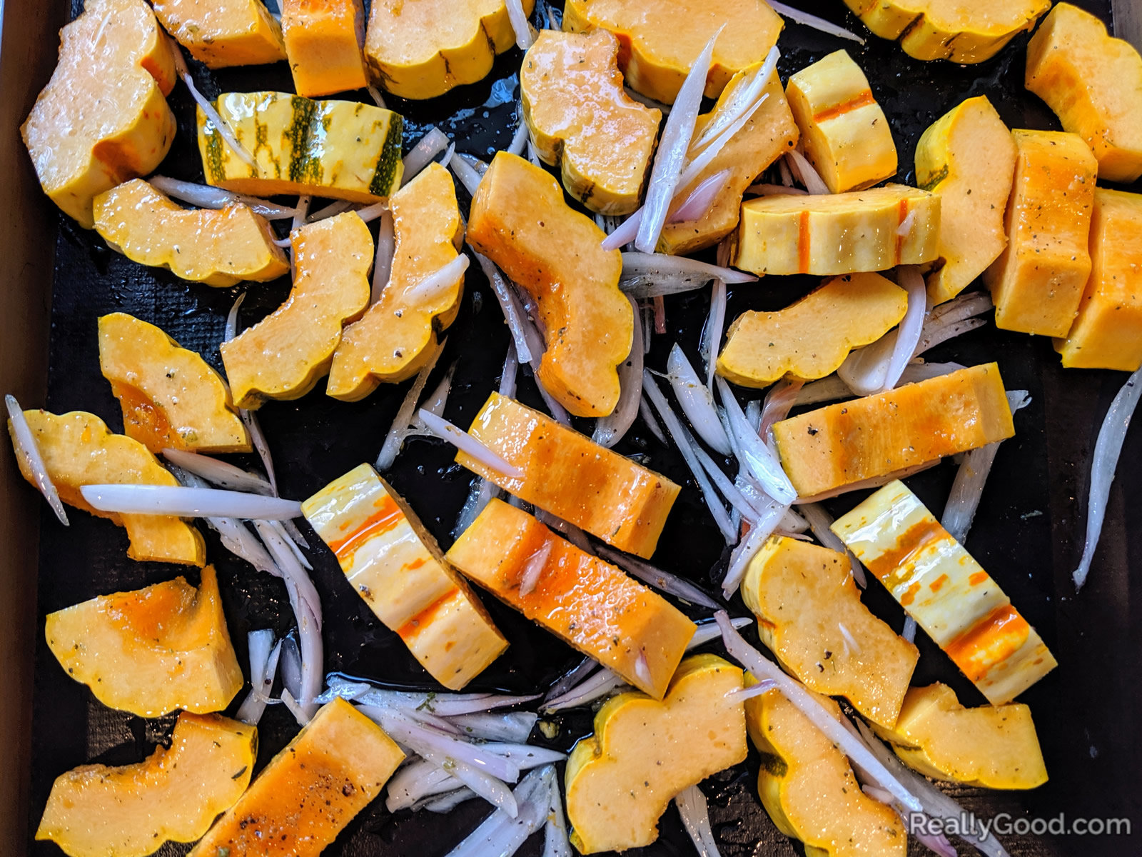 Delicata squash with shallots