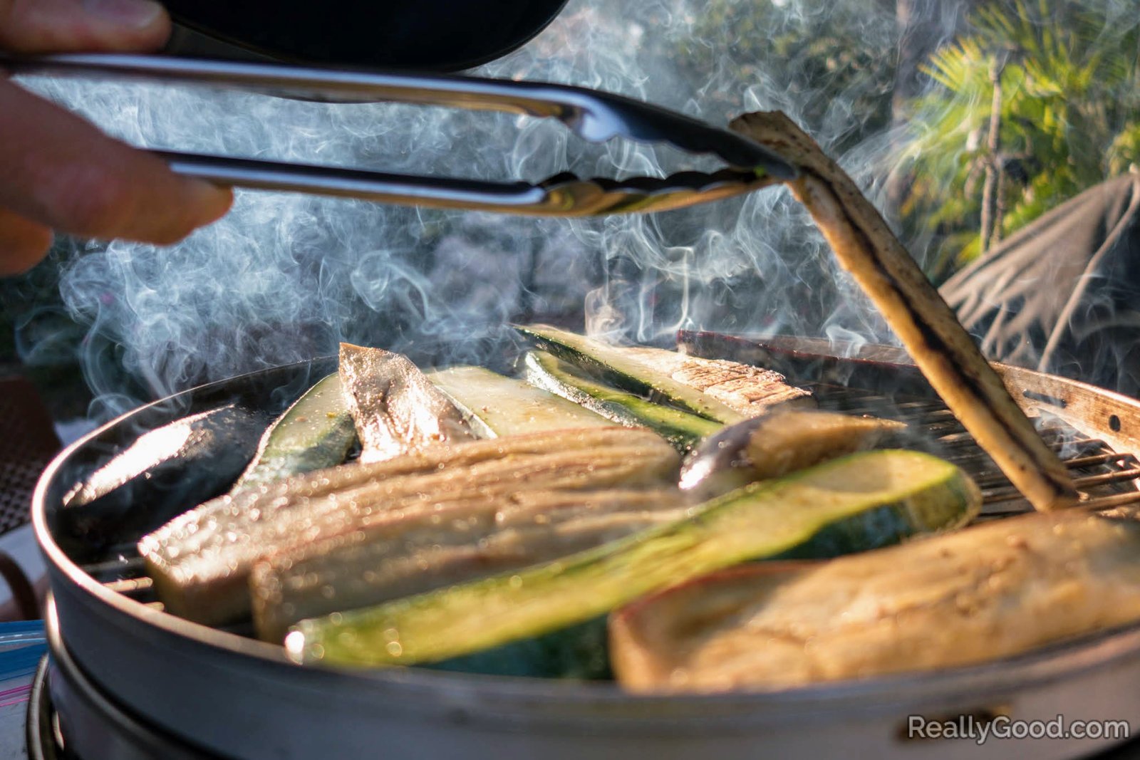 Grilling zucchini